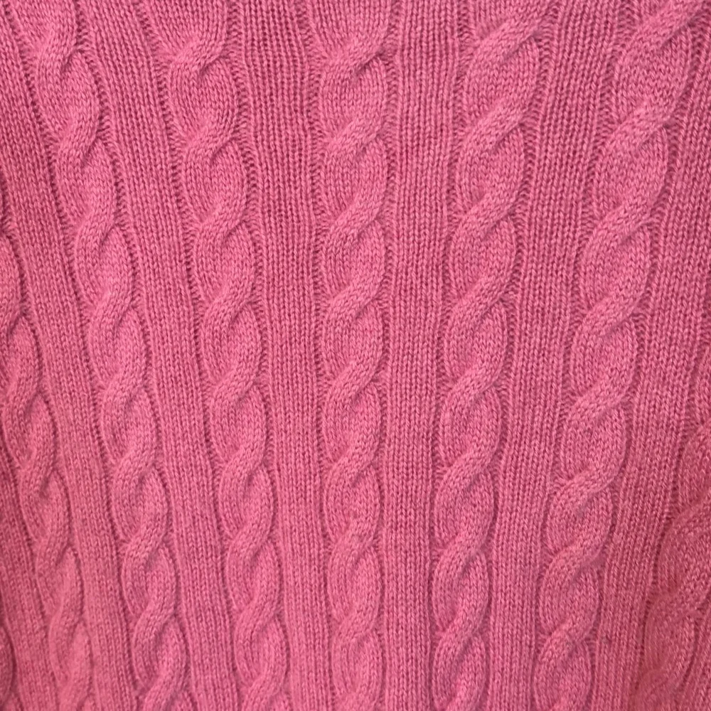 J Crew Cashmere Sweater Women’s XS Pink Cable Knit Crewneck Long Sleeve
